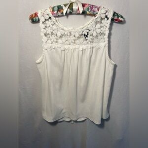 Daytrip White Sleeveless Embellished Blouse